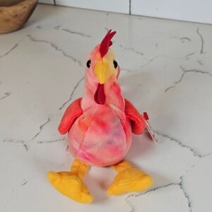 Ty Beanie Babies Strut the Rooster Chicken Plush Toy 2000